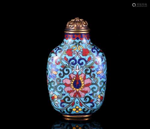 A Chinese Cloisonne Floral Snuff Bottle