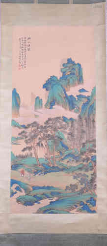 A Chinese Landscape Painting Scroll, Jincheng Mark