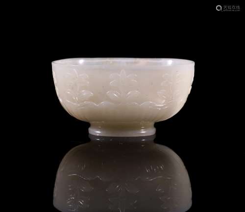 A Chinese Carved Hetian Jade Brush Washer