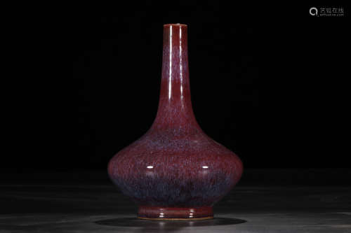 A Chinese Flambe Glazed Porcelain Vase, Qianlong Mark