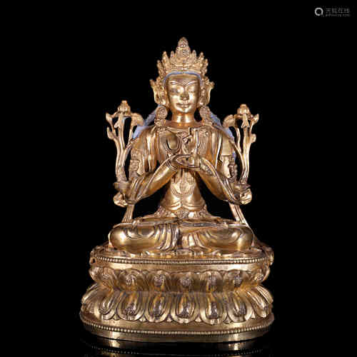 A Chinese Gilt Bronze Buddha Statue.