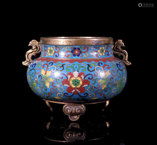 A Chinese Cloisonne Incense Burner