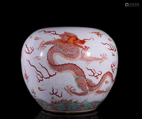 A Chinese Iron Red Dragon Porcelain Jardiniere.