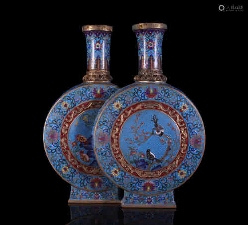 The Chinese Cloisonne Twin Flasks