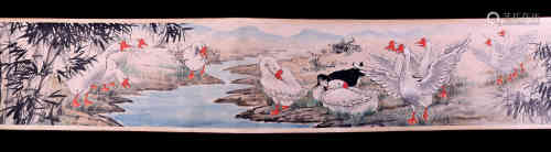 A Chinese Scroll of Cranes, Xu Beihong Mark