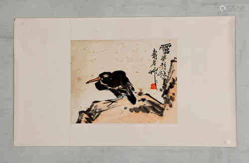 A Chinese Bird-and-flower Painting, Pan Tianshou Mark