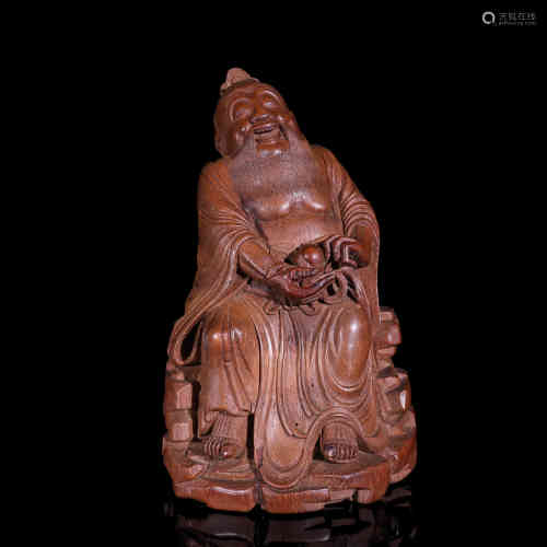 A Chinese Bamboo Figure Carving.