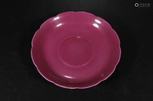 A Chinese  Pink Glaze Porcelain Plate