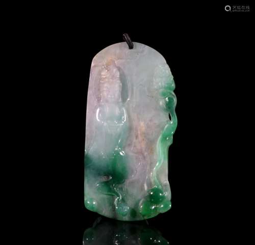 A Chinese Guanyin Jadeite Pendant