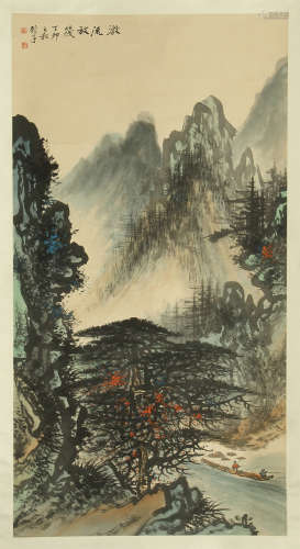 A CHINESE SCROLL PAINTING MOUNTAIN VIEWS OF LI XIONGCAI