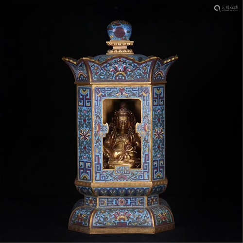 A CHINESE CLOISONNE BUDDHIST NICHE