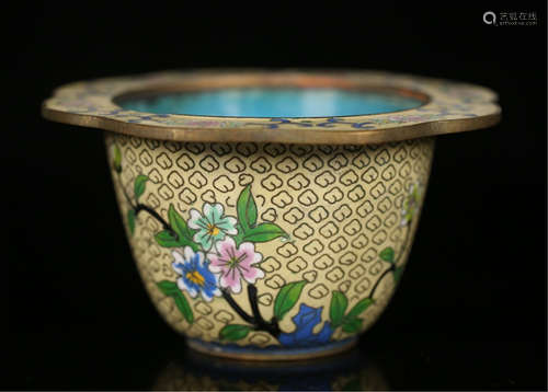 A CHINESE CLOISONNE FLOWER BASIN