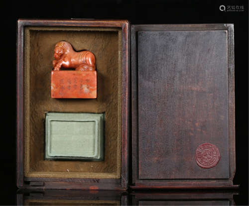 A CHINESE ANCIENT SOAP STONE HORSE SEAL