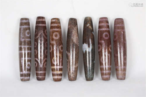 TIBETAN SEVEN DZI BEADS