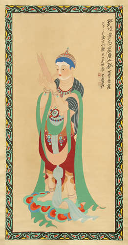 A CHINESE SCROLL PAINTING OF BUDDHA