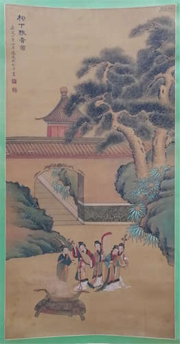 A CHINESE SCROLL PAINTING OF BEAUTY