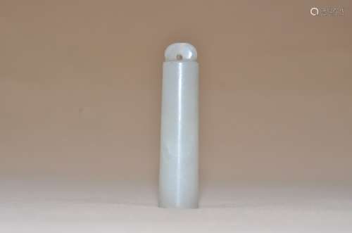 A  QING  DYNASTY  WHITE  JADE  PLUME  TUBE