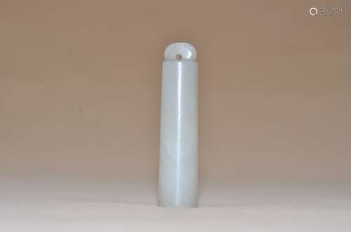 A  QING  DYNASTY  WHITE  JADE  PLUME  TUBE