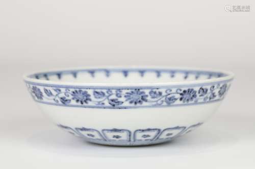 17th century,Blue and white flower bowl