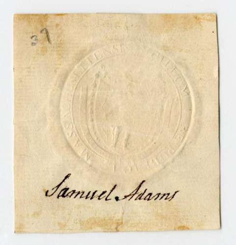 Declaration Signer Samuel Adams Superb Signature, With