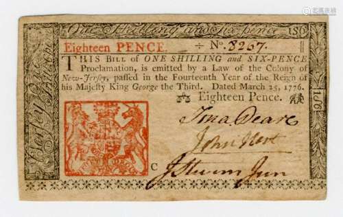 Declaration Signer John Hart 1776 Signed Currency --