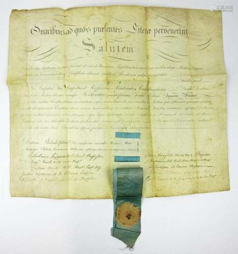 Declaration Signer Benjamin Rush Ornate Diploma Signed
