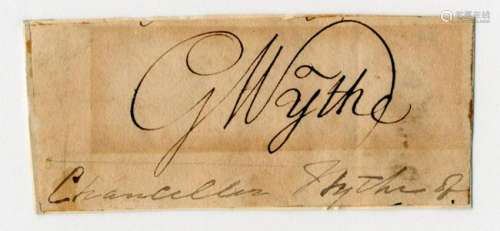 Declaration Signer George Wythe Superb Signature