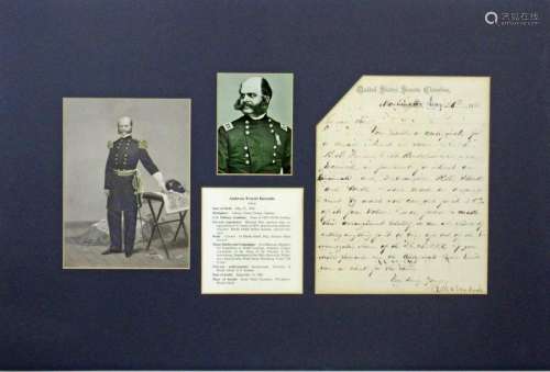 Ambrose Burnside Letter Signed 1880