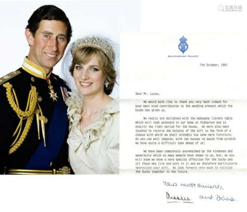 Prince Charles & Diana Sign Letter to the Duchy of