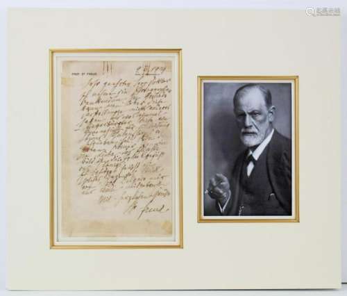Sigmund Freud Autograph Letter Signed with Important