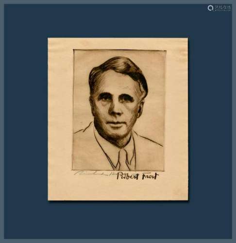 Robert Frost Signed Portrait