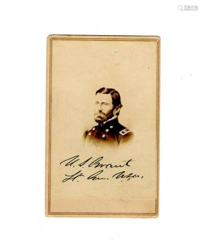 Superb U. S. Grant CDV Signed with Rank