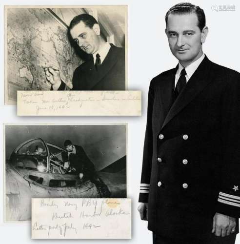 Lyndon Johnson Inscribed Fantastic WWII Photos
