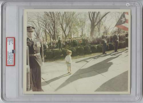 John Kennedy Jr. Large Vintage Photo, Waiting for His