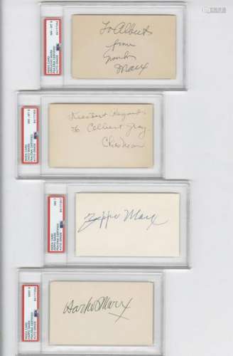 The Marx Brothers, Full Set of Signed, PSA Slabbed and