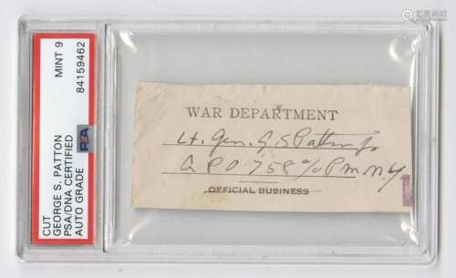 George Patton Signature with Rank. PSA/DNA Slabbed and