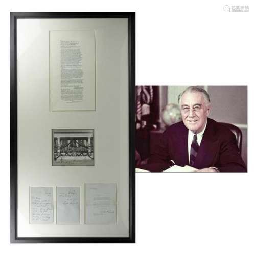 Franklin Roosevelt Display on the New Deal of 3 items