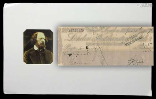 Alfred, Lord Tennyson Signs Huge Check the Year His