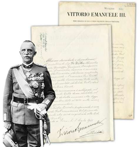Victor Emmanuel III Signed Citizenship Document