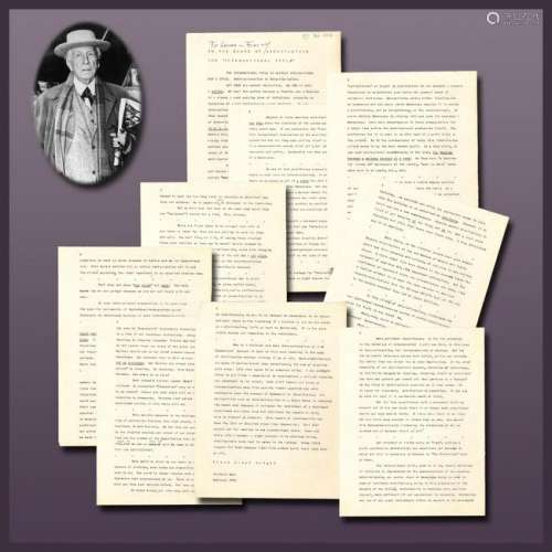 Frank Lloyd Wright Taliesin Nine Page Typescript on the
