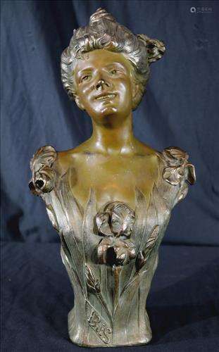 Art Nouveau statue of Iris, signed Bradley and Hubbard