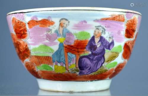 CHINESE MANDARIN FIGURAL CUP CA 1770'S