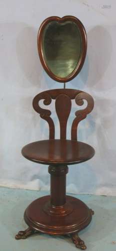 Unusual Mahogany laminated vanity stool