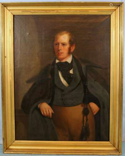 Early 1830's oil on canvas of Willoughby Williams Jr.