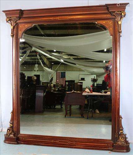 Walnut Victorian over the mantle mirror