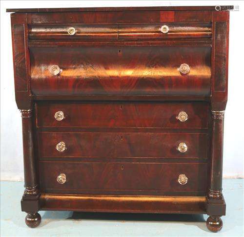 Mahogany Empire butlers secretary with fitted interior