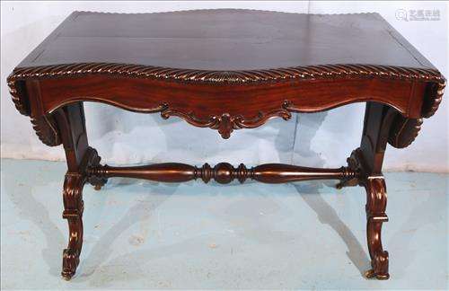 Rosewood rococo drop leaf console table