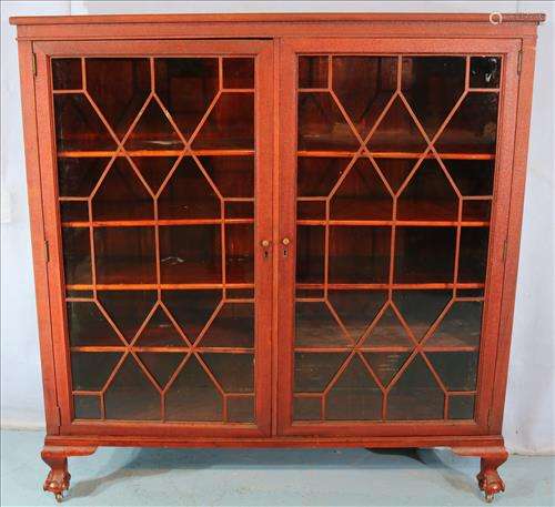 Mahogany 2 door bookcase with original shelves