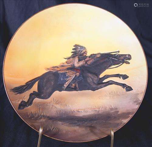 Blown art Nippon Indian on horseback
