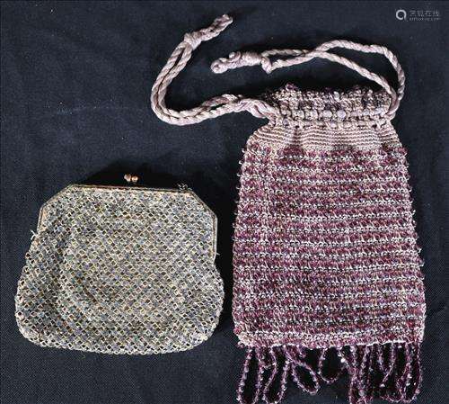 Two ca. 1920 beaded purses